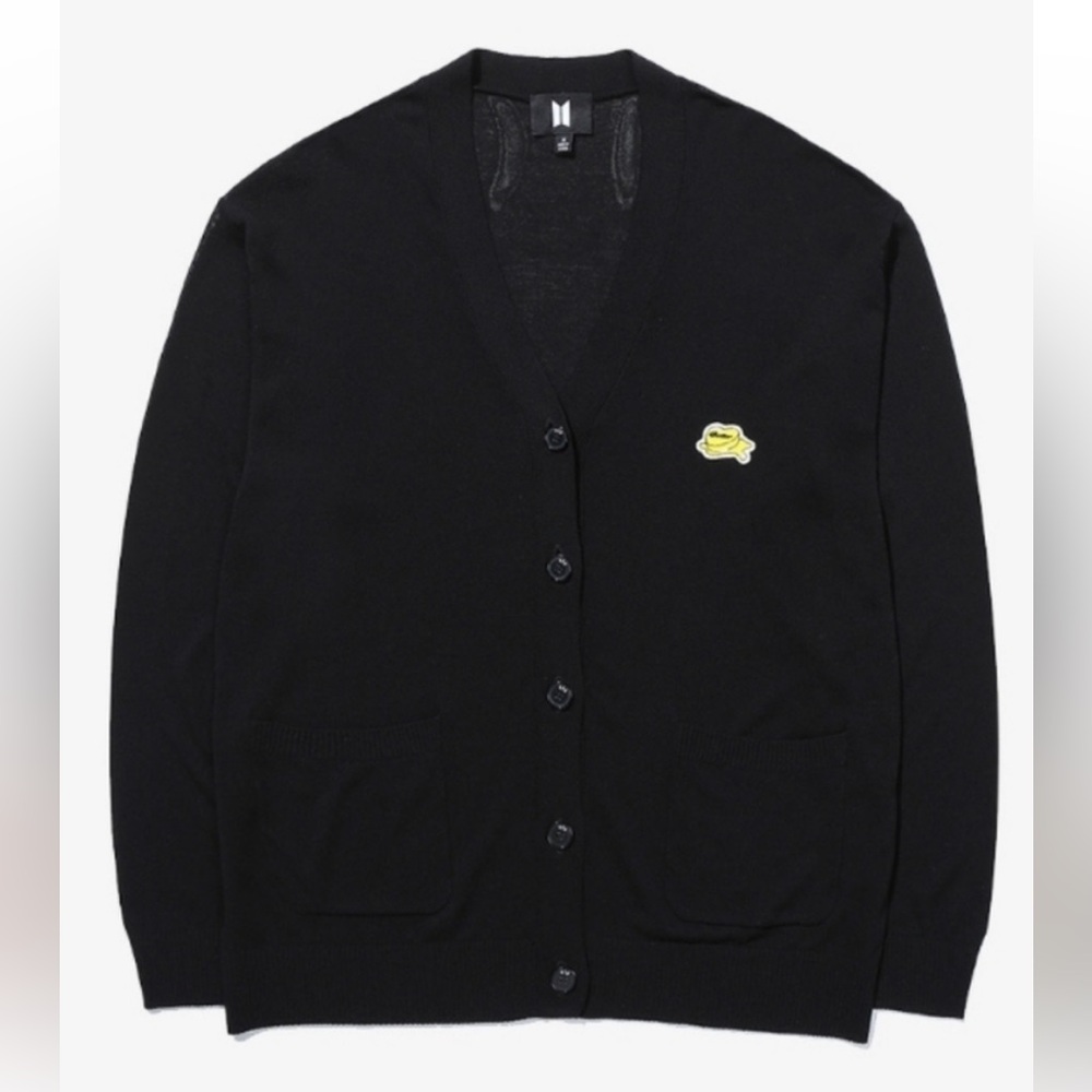 NWT BTS BUTTER KPOP Album Black Cardigan Monogram Buttons (no photo cards) XL